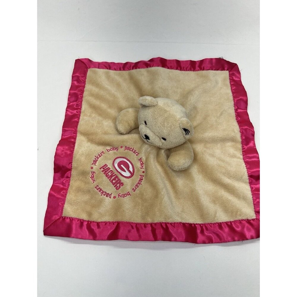 Baby Fanatic NFL Green Bay Packers Lovey Security Blanket Bear Football Pink